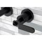 Kingston Brass KS8020KL Two-Handle Wall Mount Tub Faucet, Matte Black KS8020KL - alternate 2